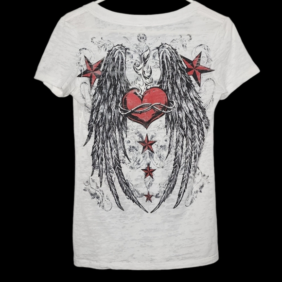 Hellanbach Graphic Burnout T Shirt Womens Medium - Picture 2 of 6